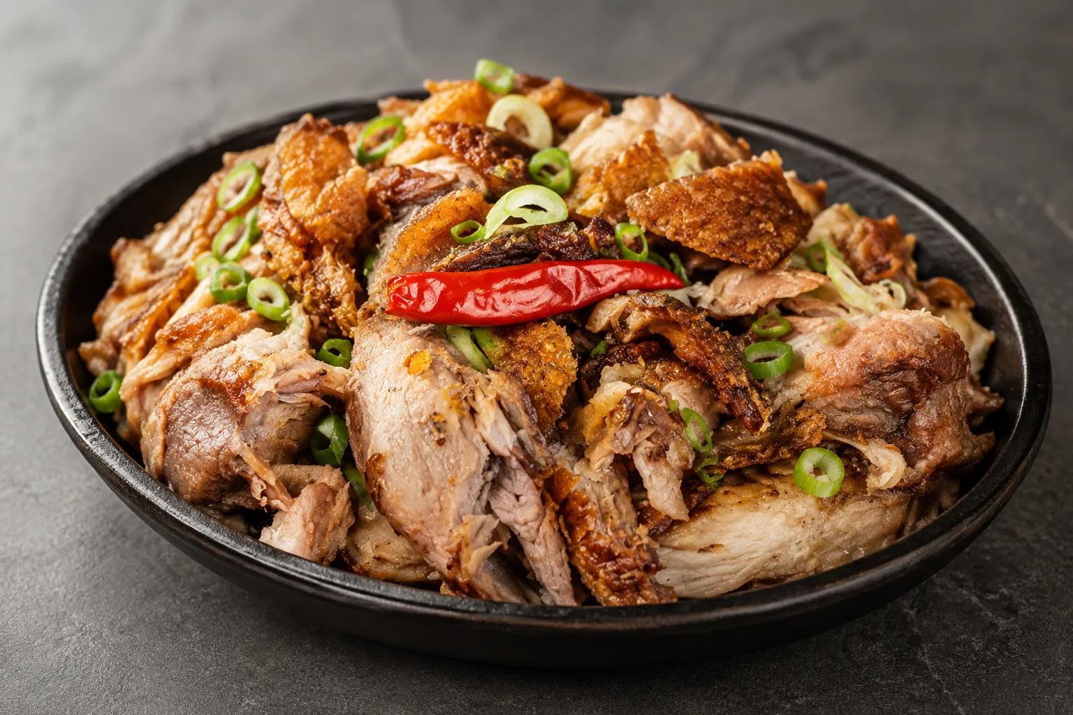 Crispy pata deep-fried pork leg served at Mar's Sisig Winnipeg